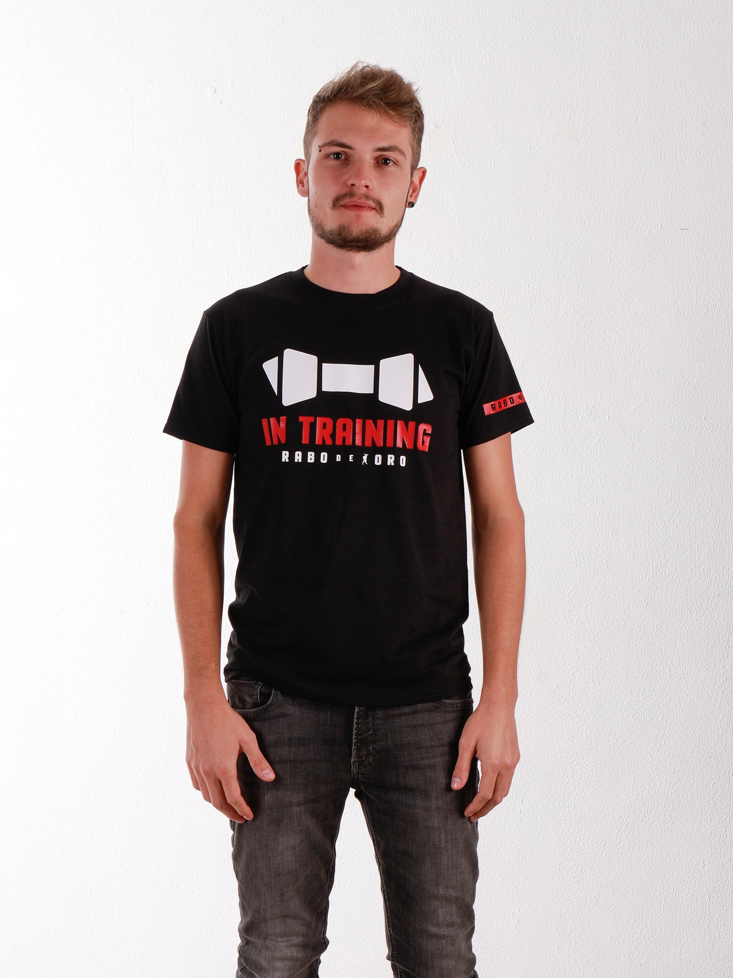 IN TRAINING Black T-Shirt with Pup Play BONE detail