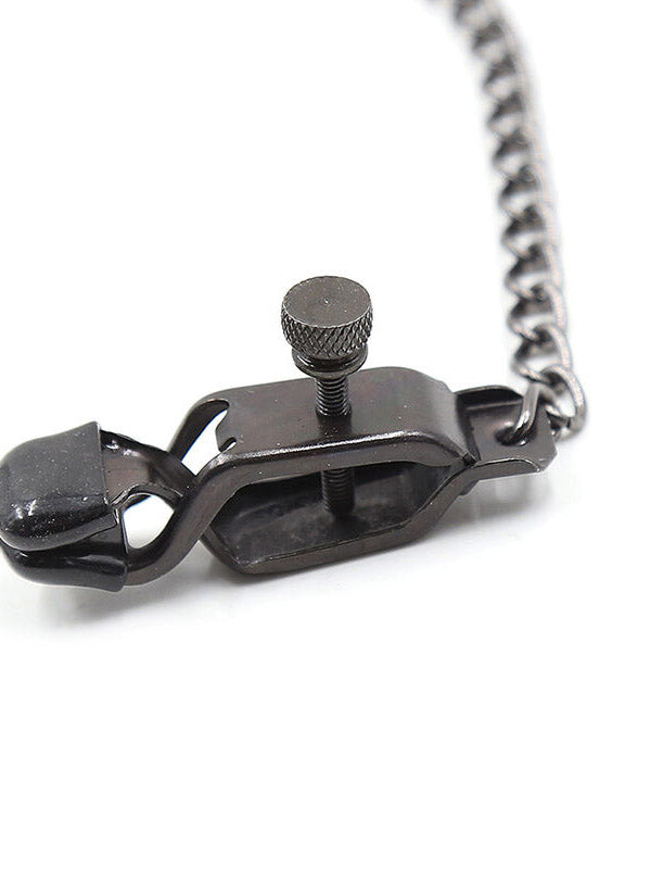 Ohmama Metal Nipple Clamps and Chain - Black