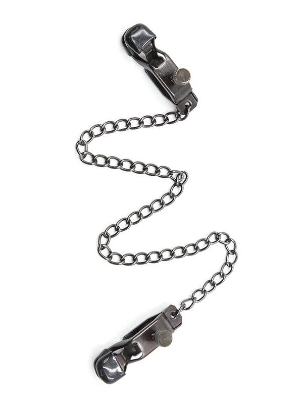 Ohmama Metal Nipple Clamps and Chain - Black