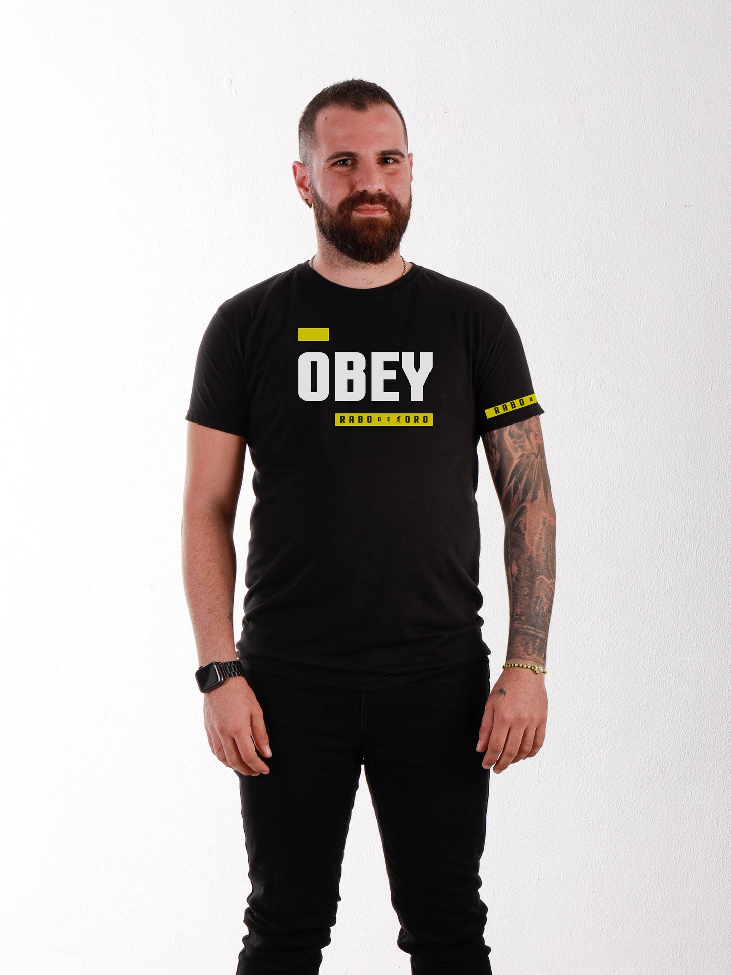 OBEY Black T-Shirt with BDSM Hanky Code details