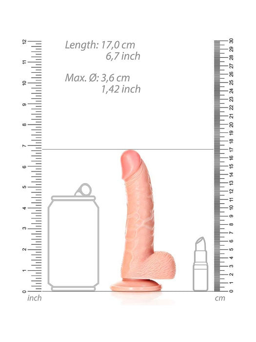 RealRock - Curved Realistic Dildo with Balls and Suction Cup Flesh 6" / 15,5 cm