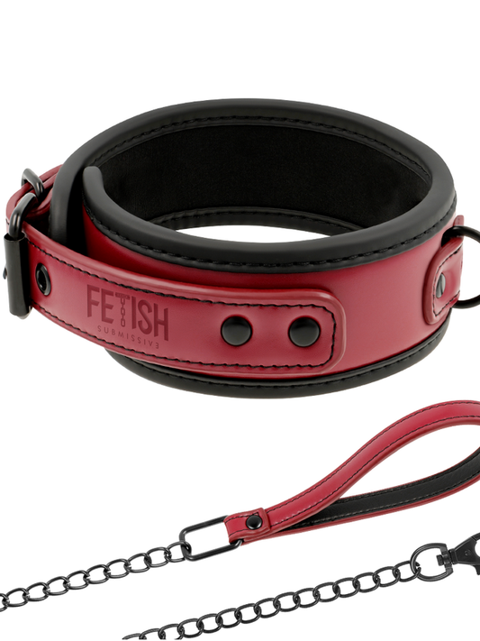 Fetish Submissive Dark Room Collar with Leash