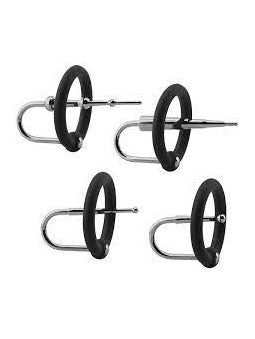 Kink Ring & Plug Set - Silicone & Stainless Steel Cock Accessory