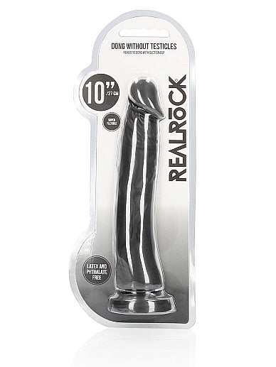 RealRock - Realistic Dong without Balls with Suction Cup Black 10" / 25 cm