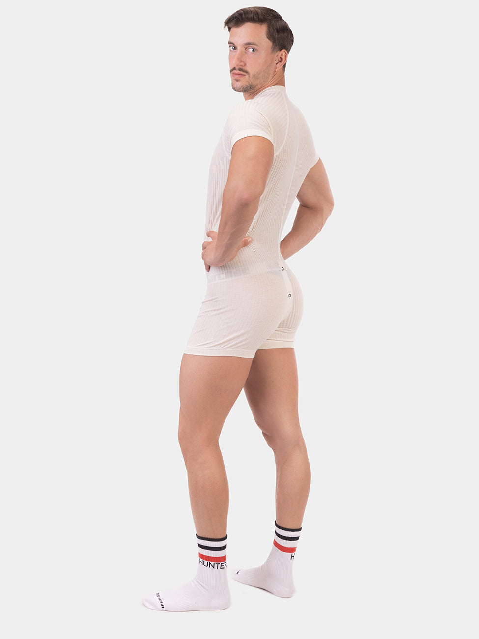 Barcode Rib Union Suit Volhelm White