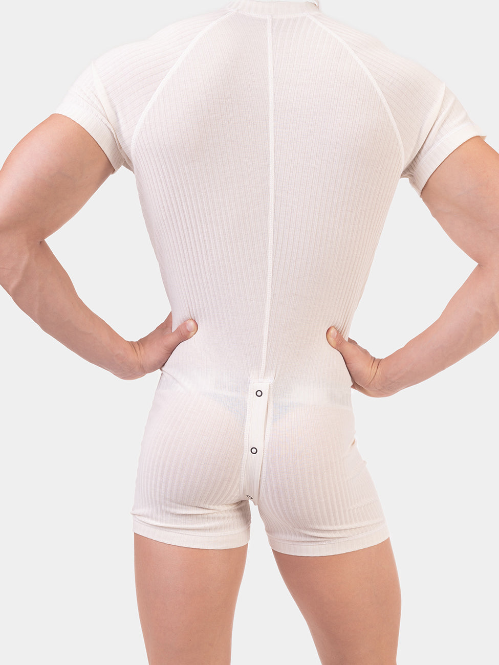 Barcode Rib Union Suit Volhelm White