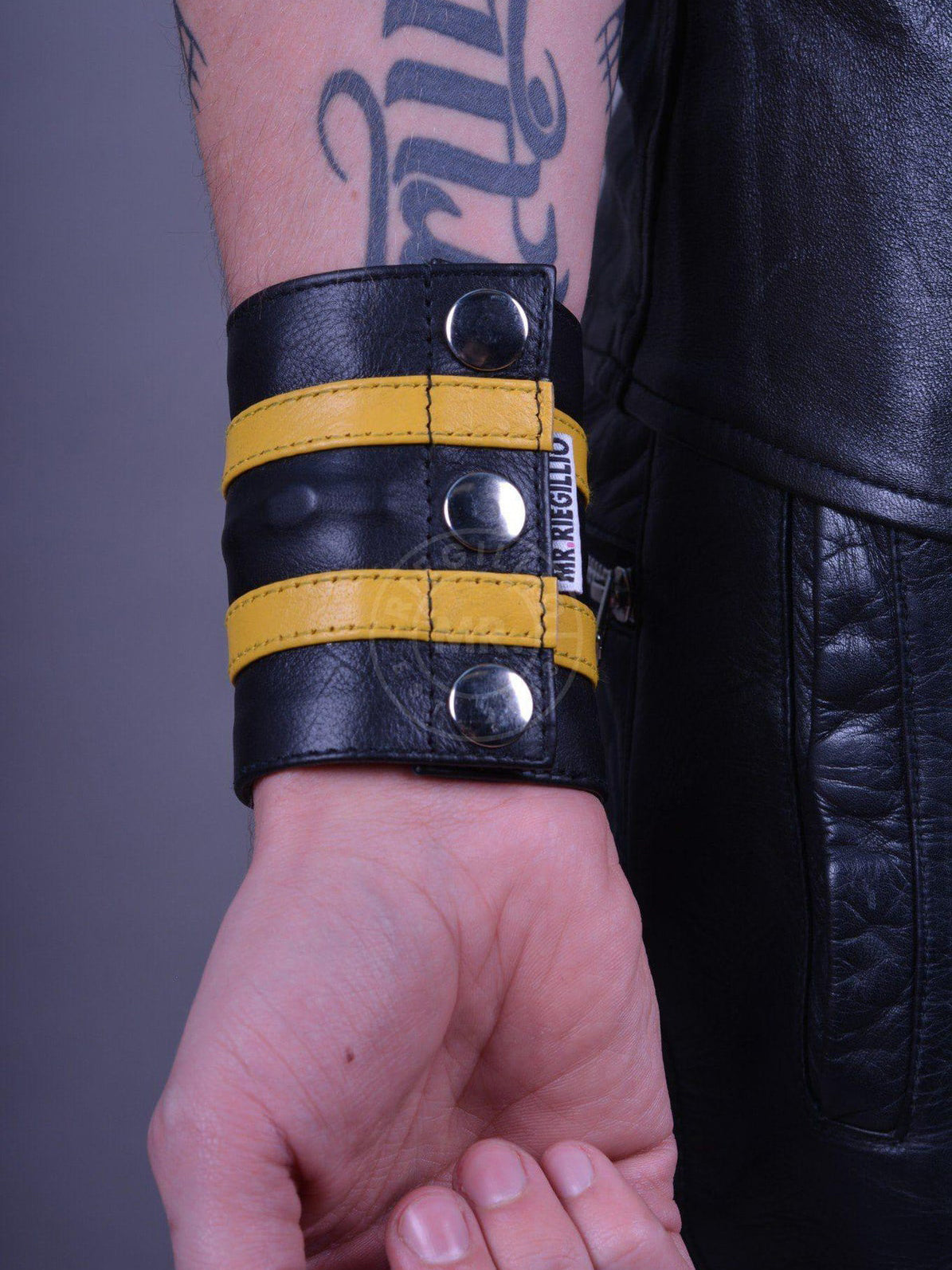 Mr. Riegillio Yellow Wrist Wallet - Double Stripe