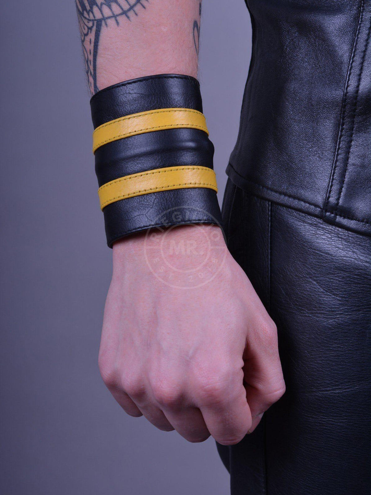 Mr. Riegillio Yellow Wrist Wallet - Double Stripe
