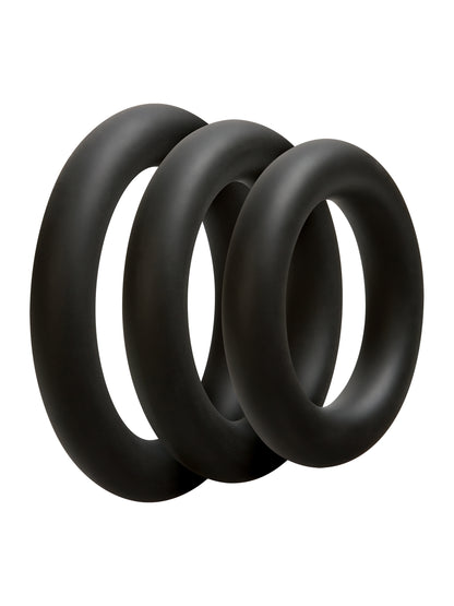 Doc Johnson - OptiMALE Thick 3 Cockring Silicone Set Black