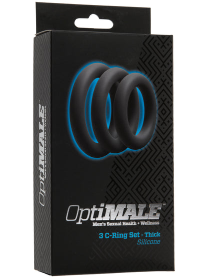 Doc Johnson - OptiMALE Thick 3 Cockring Silicone Set Slate Gray