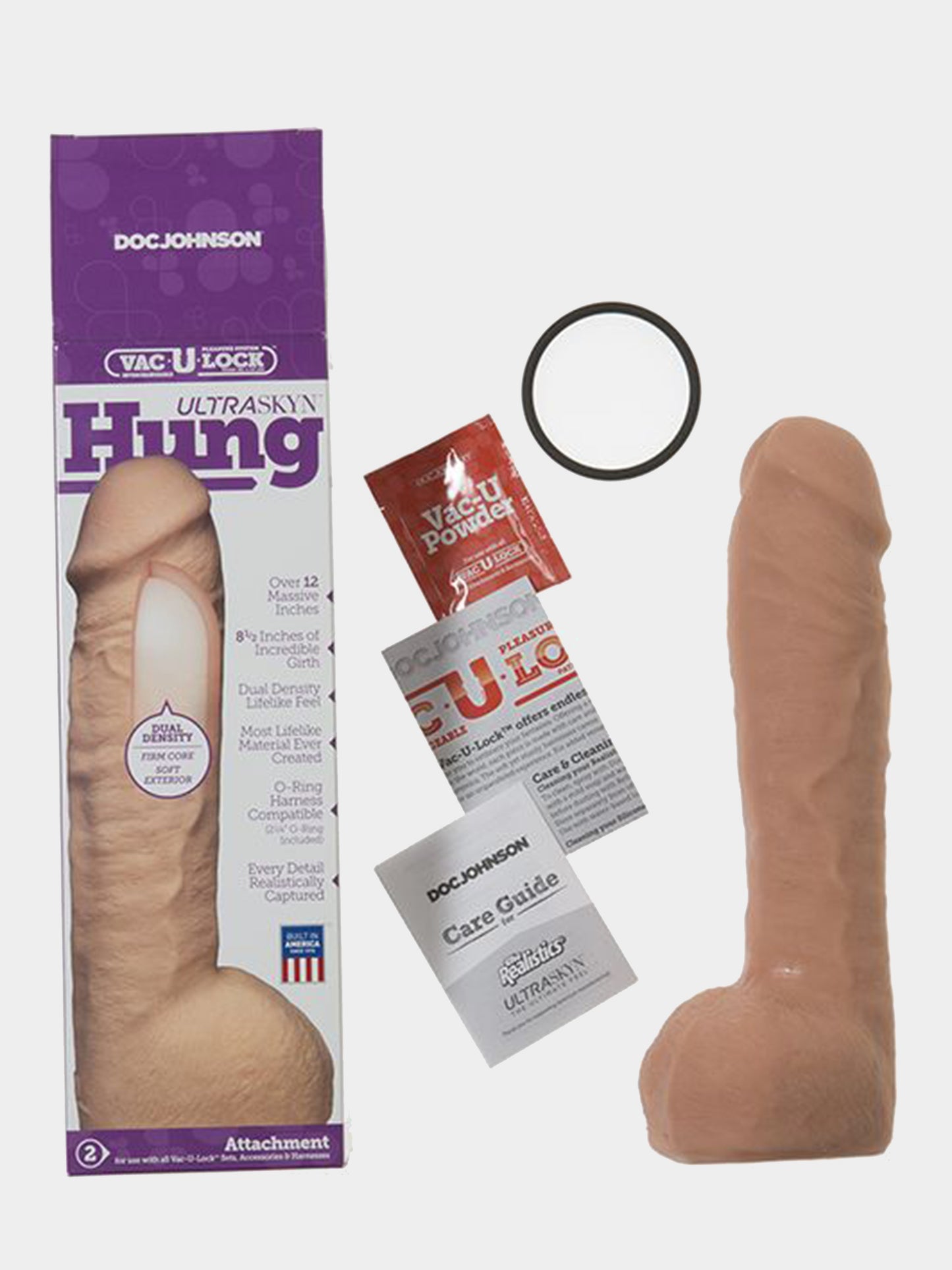 Doc Johnson - Vac-U-Lock Dildo Realistico Doble Densidad UltraSkyn Hung Color Carne 12.5 in. / 31.8 cm