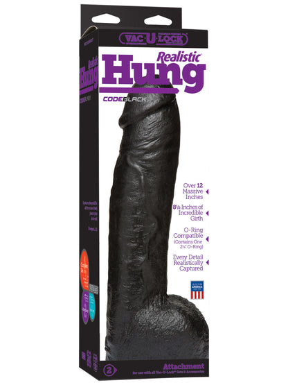 Doc Johnson - Vac-U-Lock Realistic FIRMSkyn Hung Dildo Black 12.5 in. / 31.8 cm