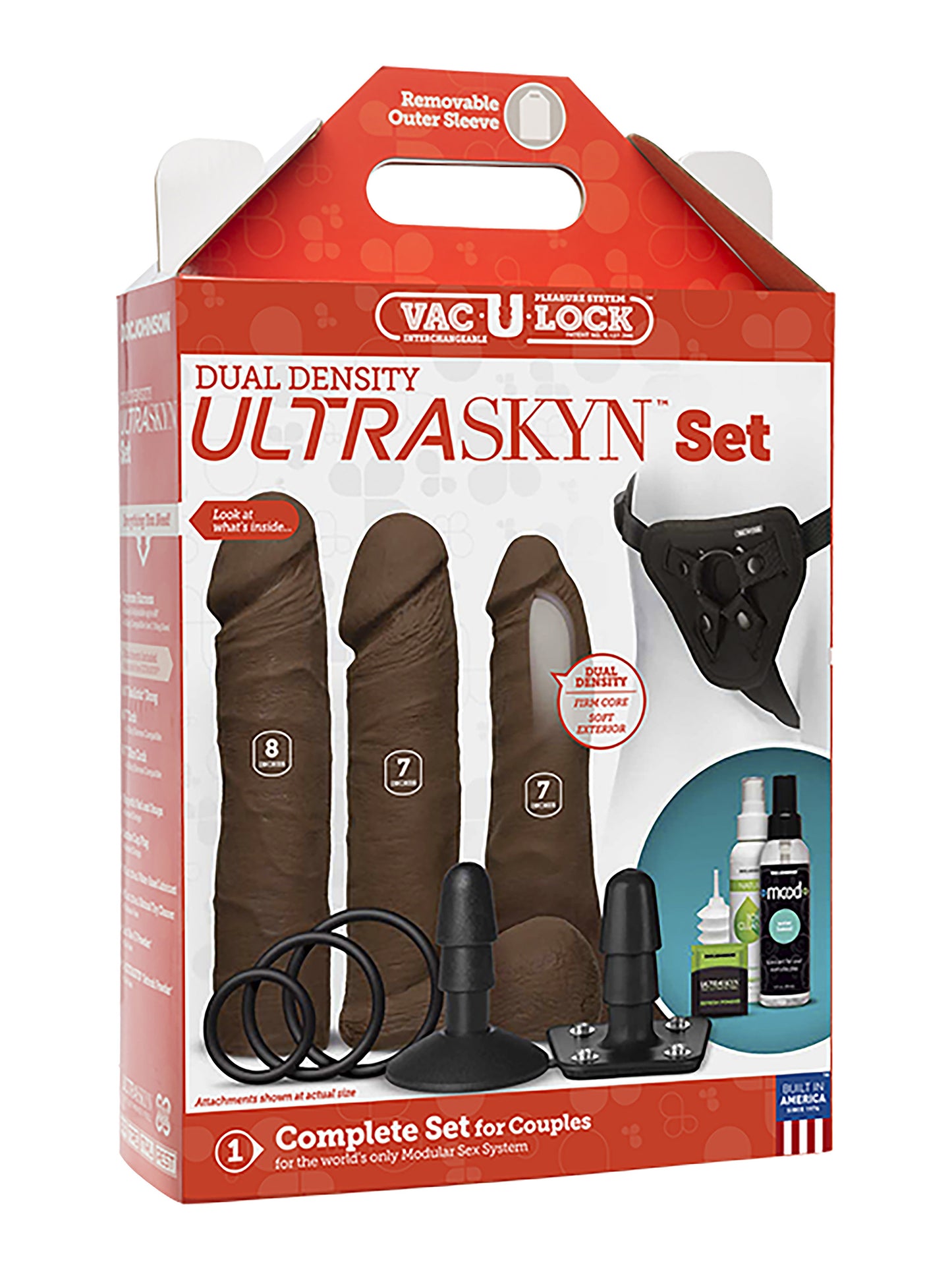 Doc Johnson - Vac-U-Lock Set Completo Arnés y Dildos Realisticos Doble Densidad UltraSkyn