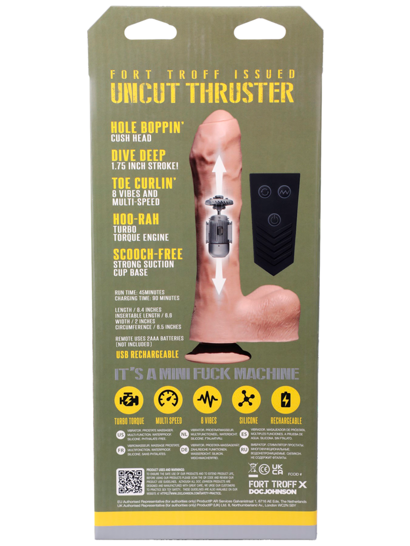 Doc Johnson - Consolador con propulsion Fort Troff Uncut Thruster