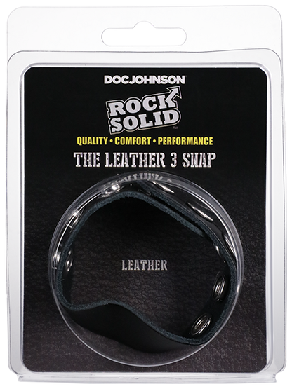 Doc Johnson - ROCK SOLID The Leather 5 Snap Cock Ring