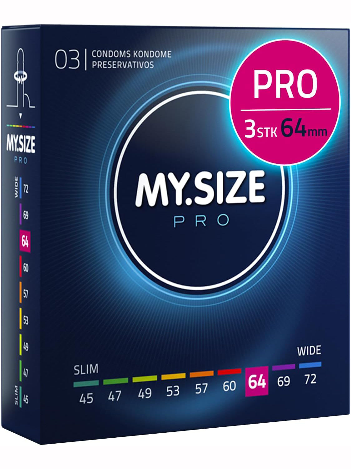 My.Size Pro - Latex Condoms with a width of 64mm