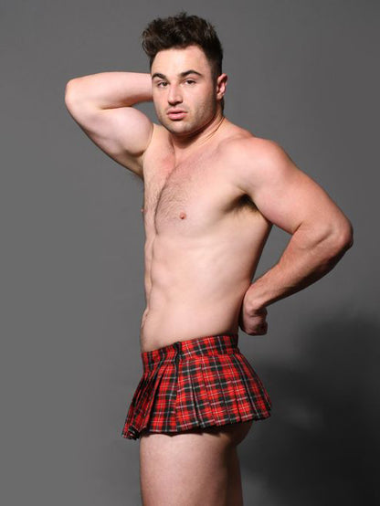 Andrew Christian Unleashed Plaid Skirt Red - 8"