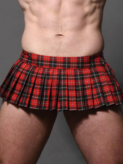 Andrew Christian Unleashed Plaid Skirt Red - 8"