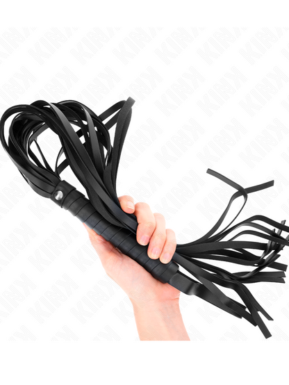 KINK - Black Short Handle Long Tail Whip 70cm