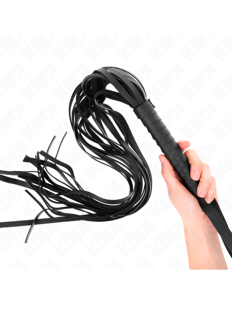 KINK - Black Short Handle Long Tail Whip 70cm