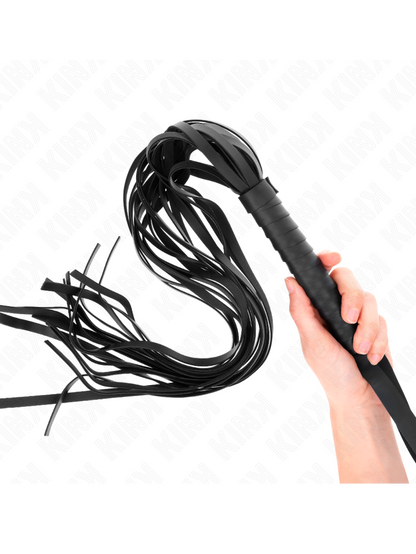 KINK - Black Short Handle Long Tail Whip 70cm