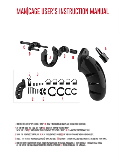ManCage - Chastity Cage Model 01- 3.5" / 9 cm Black