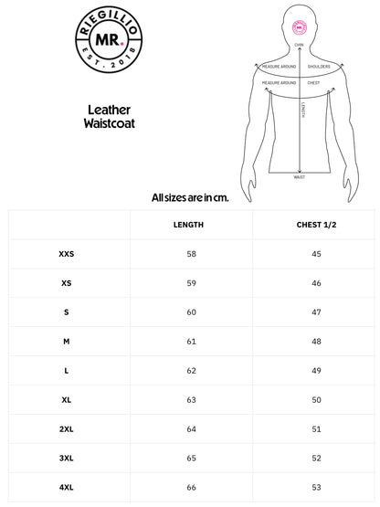 Mr. Riegillio - Leather Waistcoat Black