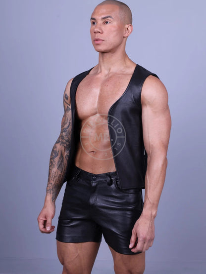 Mr. Riegillio - Leather Waistcoat Black