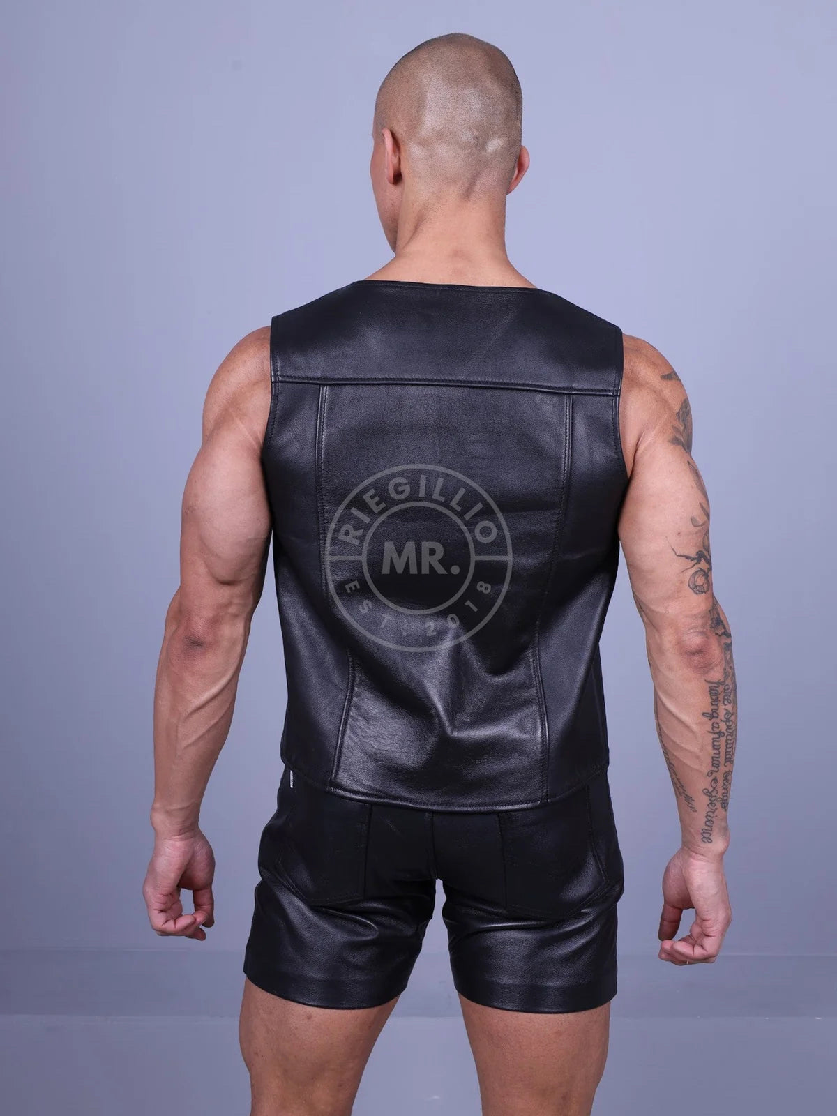 Mr. Riegillio - Leather Waistcoat Black