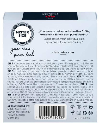Mister Size - Condoms 60 mm – 3 Pcs