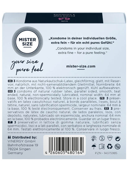 Mister Size - Condoms 64 mm – 3 Pcs
