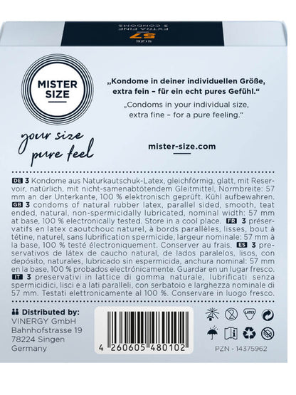 Mister Size - Condoms 57 mm – 3 Pcs
