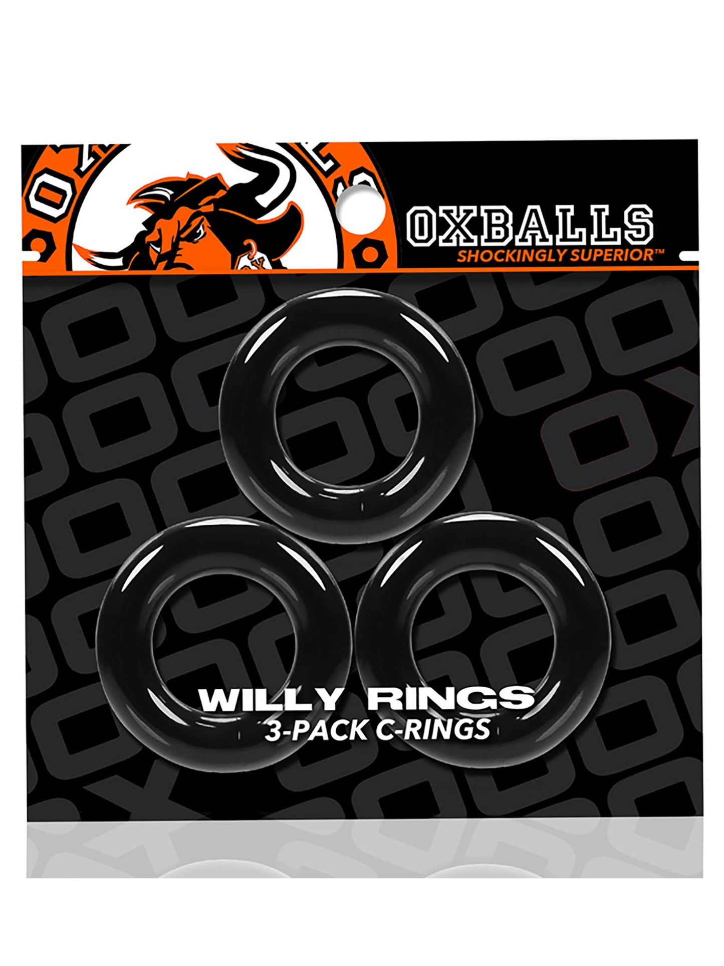 OXBALLS - Willy Rings - Super Stretch Cock Rings 3 pack set - Black