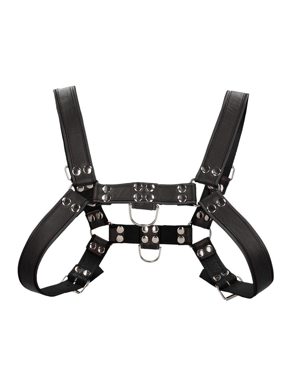 Ouch - Ham pentru piept din piele lipită Bulldog Negru