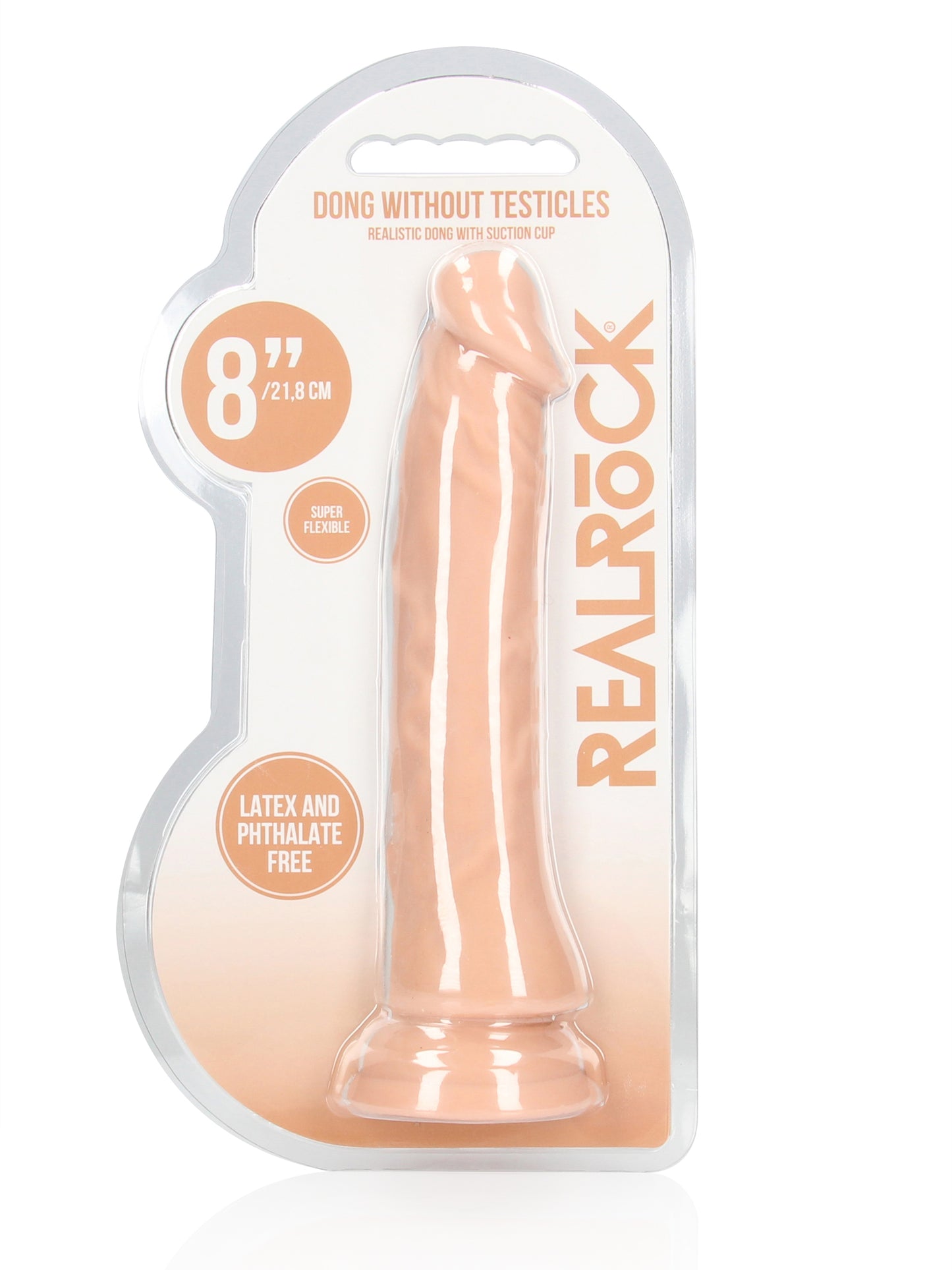 RealRock - Pene realista sin bolas y con ventosa color Carne 8" / 20 cm
