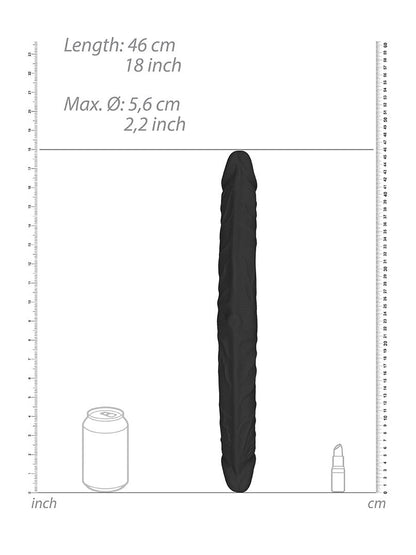 RealRock - Realistic Double Dong Black - 18" / 46 cm