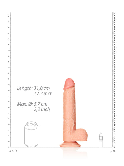 RealRock - Straight Realistic Dildo with Balls and Suction Cup Flesh 11" / 28 cm