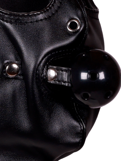 Ouch! - Blindfolded Mask with Breathable Ball Gag - Black