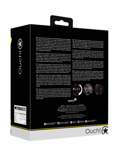 Ouch! - Blindfolded Mask with Breathable Ball Gag - Black