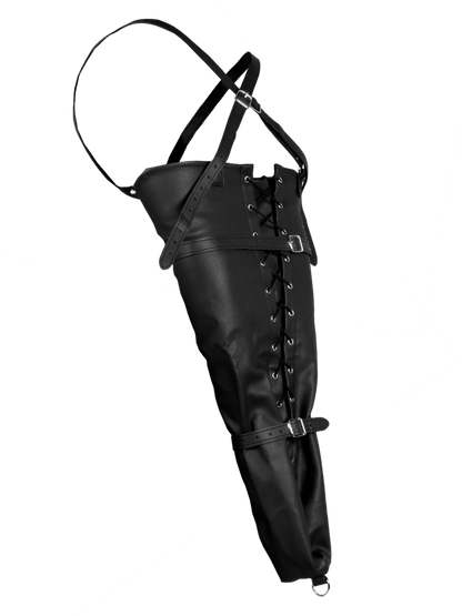 Ouch! - Lace-up Full Sleeve Arm Restraint - Black