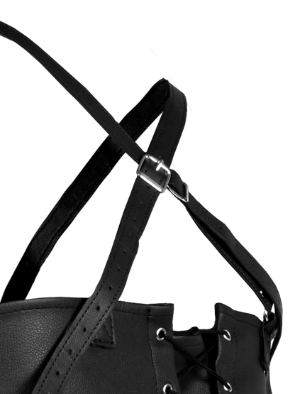 Ouch! - Lace-up Full Sleeve Arm Restraint - Black