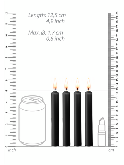 Ouch! - Teasing Wax Candles - 4 Pieces - Black