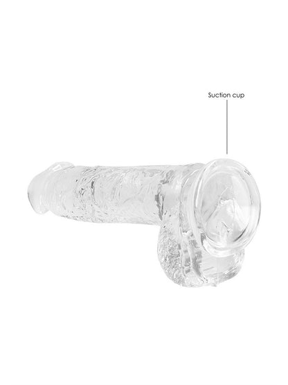 RealRock - Crystal Clear Realistic Dildo with Balls - 6" / 15 cm