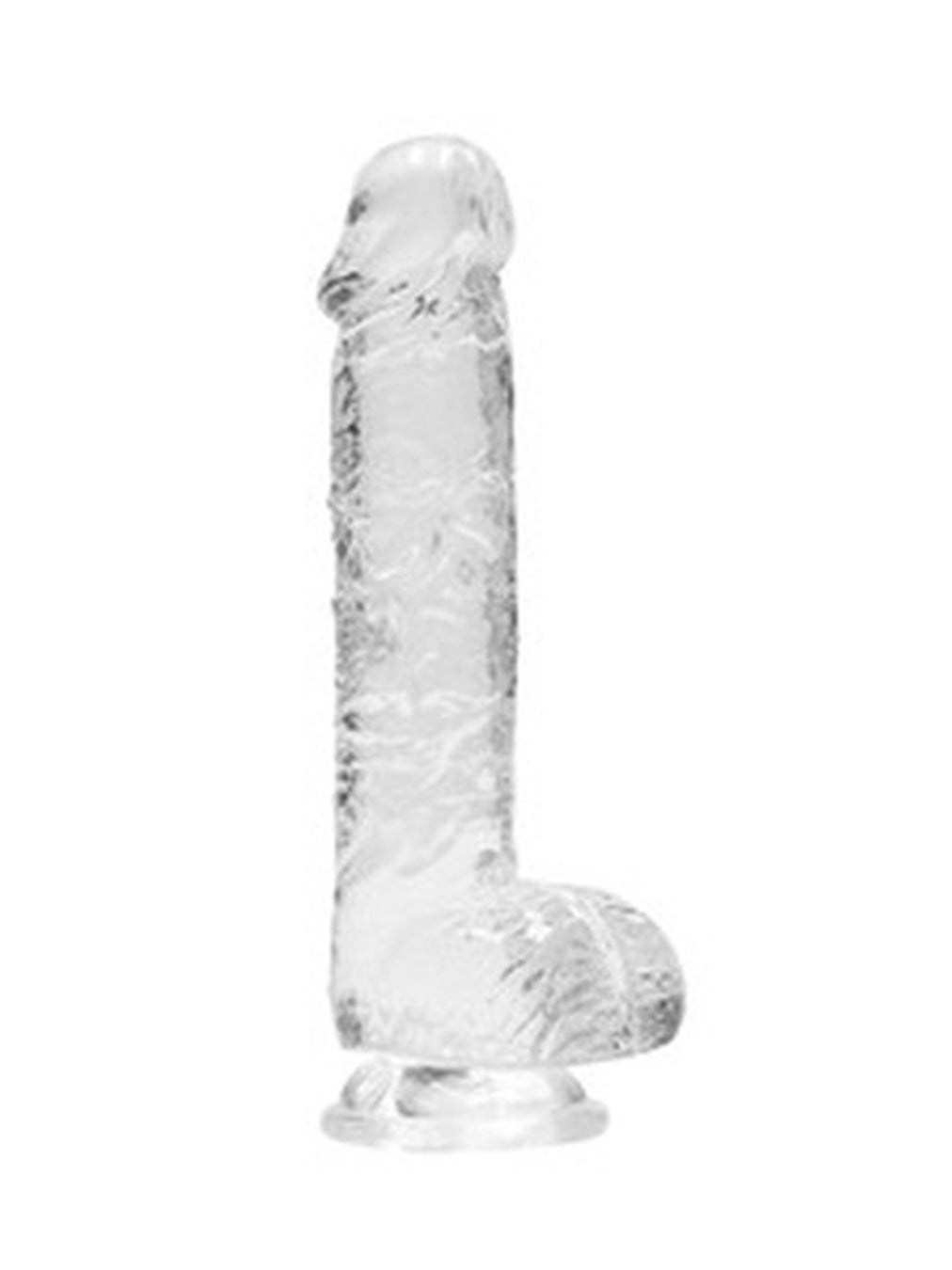 RealRock - Crystal Clear Realistic Dildo with Balls - 6" / 15 cm