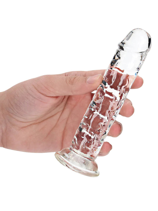 RealRock - Crystal Clear Realistic Dildo without Balls - 6" / 14.5 cm