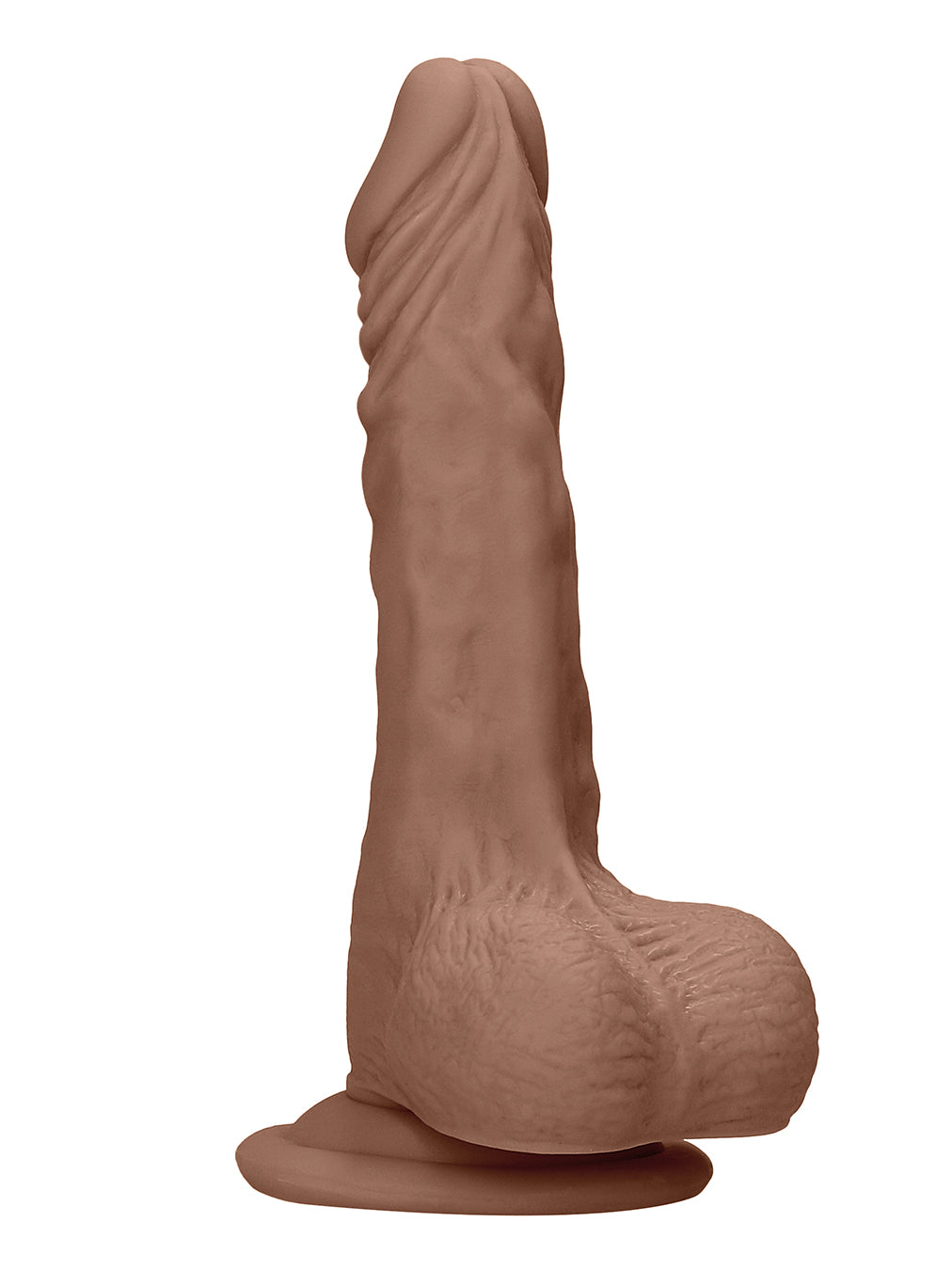 RealRock - Realistic Dong with Balls and Suction Cup Tan 7" / 17 cm