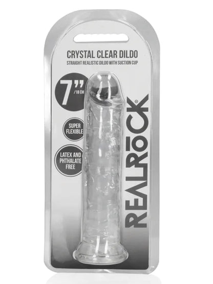 RealRock - Crystal Clear Realistic Dildo without Balls - 7" / 18 cm
