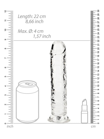 RealRock - Crystal Clear Realistic Dildo without Balls - 8" / 20 cm