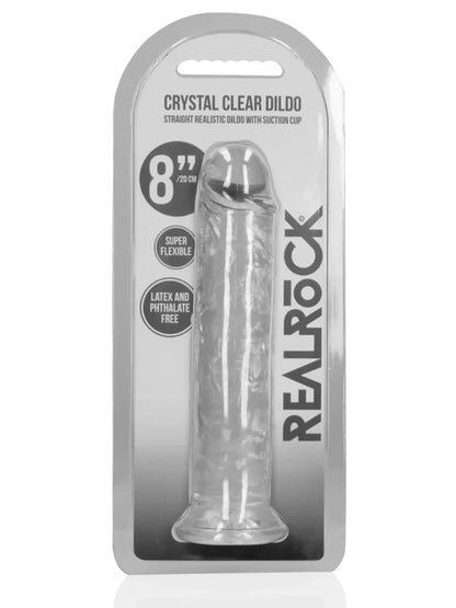 RealRock - Crystal Clear Realistic Dildo without Balls - 8" / 20 cm