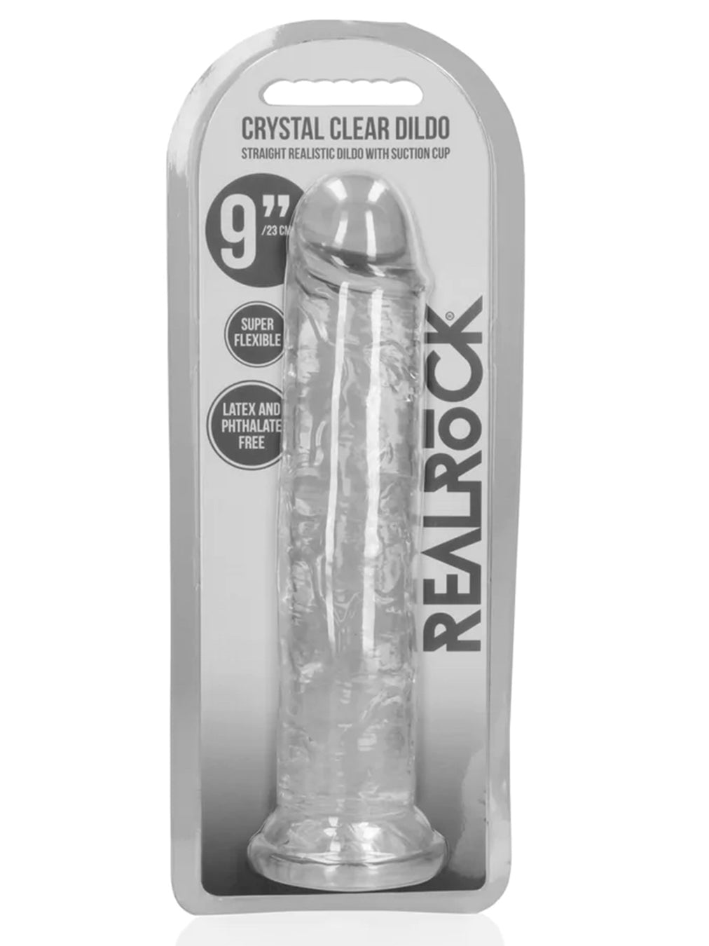 RealRock - Crystal Clear Realistic Dildo without Balls - 9" / 23 cm